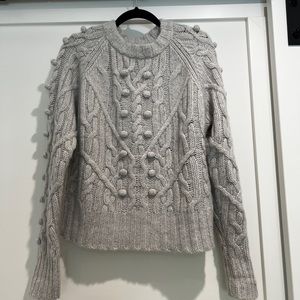 Autumn Cashmere 100% cashmere cable knit Pom Pom sweater